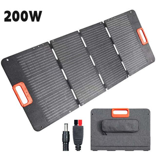 100W/200W Foldable Solar Panel - IP67 Waterproof, Portable for Outdoor & Emergency Charging