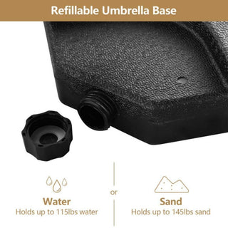 4-Piece Cantilever Umbrella Base Weight Set – Heavy-Duty Fillable Patio Umbrella Stand with Carry Handles