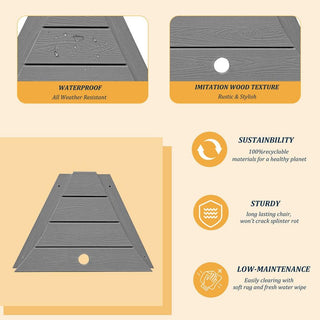 HIPS Polywood Adirondack Chair Connection Tray – Removable Outdoor Cup Holder Table