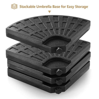 4-Piece Cantilever Umbrella Base Weight Set – Heavy-Duty Fillable Patio Umbrella Stand with Carry Handles