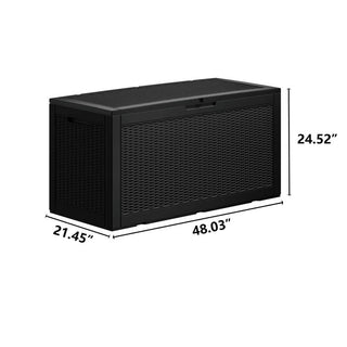 100 Gal. Black/Light Brown Resin Storage Deck Box for Outdoor Indoor