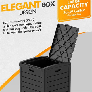 31 Gallon Trash Can with Unique Liquid Drawer, Premium PP Material, Dual-Lid Snap Closure for Outdoor & Indoor Use