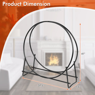30/40 Inch Tubular Steel Log Hoop Firewood Storage Rack