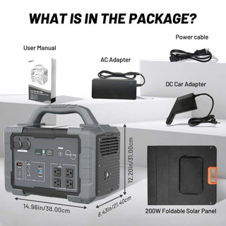 1800W Portable Power Station and 200W Foldable Solar Panel Kit 1024Wh Battery Pure Sine Wave ETL and FCC Certified