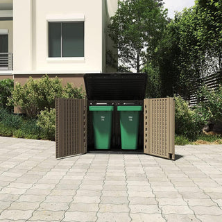 4.2 ft. W x 2.4 ft. D Outdoor Resin Storage Shed, 10 sq. ft. with Lockable Double Doors & Floor Panel