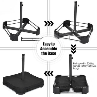 14 lb. Black Patio Umbrella Base Stand for Market & Outdoor Patio Umbrellas