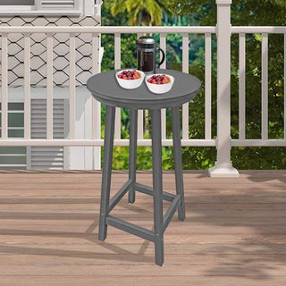 Outdoor Plastic Bar Height Bistro Table – Blue & Gray Patio Bar Table
