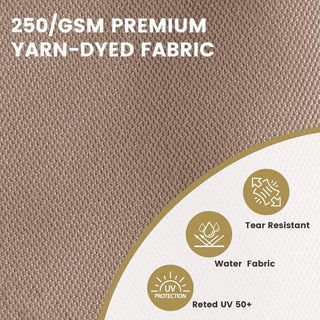 11 FT Square Patio Umbrella with Double-Top Vent – Brown/Dark Gray/Red