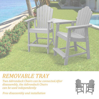 HIPS Polywood Adirondack Chair Connection Tray – Removable Outdoor Cup Holder Table