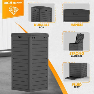 31 Gallon Trash Can with Unique Liquid Drawer, Premium PP Material, Dual-Lid Snap Closure for Outdoor & Indoor Use
