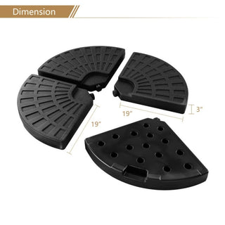 4-Piece Cantilever Umbrella Base Weight Set – Heavy-Duty Fillable Patio Umbrella Stand with Carry Handles