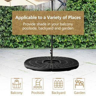 4-Piece Cantilever Umbrella Base Weight Set – Heavy-Duty Fillable Patio Umbrella Stand with Carry Handles