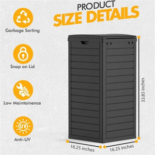 31 Gallon Trash Can with Unique Liquid Drawer, Premium PP Material, Dual-Lid Snap Closure for Outdoor & Indoor Use