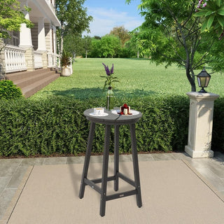 Outdoor Plastic Bar Height Bistro Table – Blue & Gray Patio Bar Table