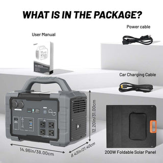 1800W Portable Power Station and 200W Foldable Solar Panel Kit 1024Wh Battery Pure Sine Wave ETL and FCC Certified