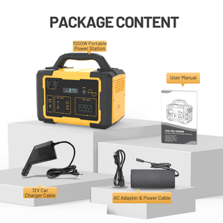 1000W Portable Power Station 1024Wh Solar Generator with AC Outlets for Home Backup, Camping & Emergencies