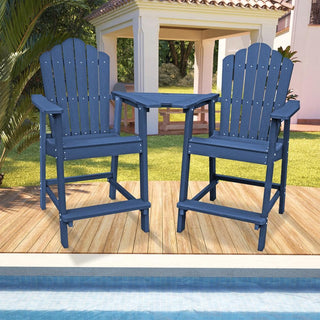 Tall Adirondack Chair Set with Removable Connecting Table – HIPS Polywood Outdoor Patio Set (2 Chairs)