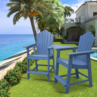Tall Adirondack Chair Set with Removable Connecting Table – HIPS Polywood Outdoor Patio Set (2 Chairs)