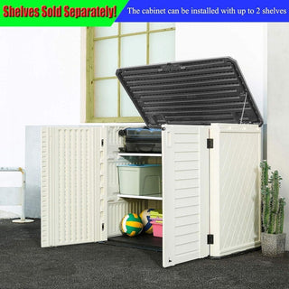 4.2 ft. W x 2.4 ft. D Outdoor Resin Storage Shed, 10 sq. ft. with Lockable Double Doors & Floor Panel