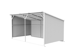 20ft x 12ft Heavy Duty Livestock Metal Shed – Steel Shelter with Skid Base