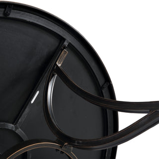 48-Inch Antique Bronze Round Tile-Top Patio Dining Table with Umbrella Hole