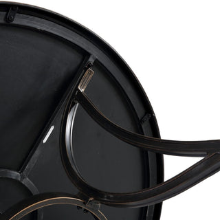 48-Inch Antique Bronze Round Tile-Top Patio Dining Table with Umbrella Hole