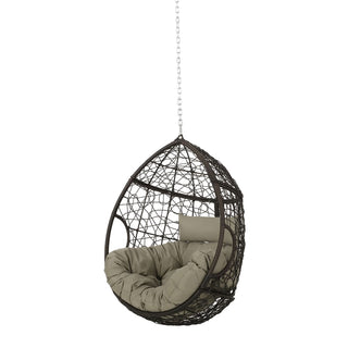 Outdoor Teardrop Swing Chair With Polyethylene Rattan And Cushions