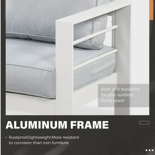 2-Pack 28" All-Weather Aluminum Patio Armchairs with Thick Blue Cushions