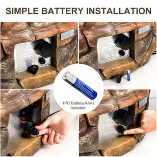 40,000 BTU Stone Gas Fire Stove Pit for Outdoor Patio Garden Backyard