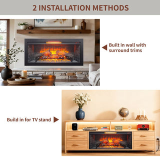 42-Inch Infrared Electric Fireplace with Removable Mantel & Insert – Touch Panel Electric Fireplace Heater for Home Decor