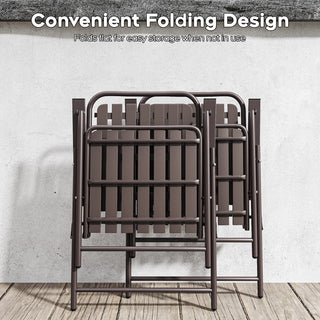 2-Piece Outdoor Folding Chairs Set, No Assembly Required, 350 lbs Capacity, Rust-Resistant Metal Frame & Stain-Proof Fabric