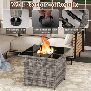 32.5 Inch Propane Fire Pit Table 50000 BTU with Tempered Glass Tabletop