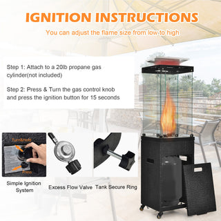 41,000 BTU Propane Patio Heater with Metal Hood