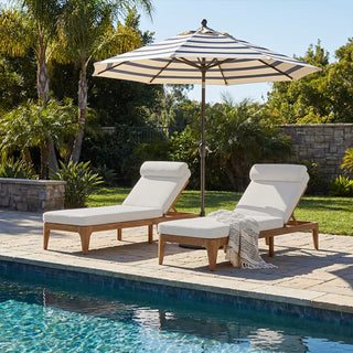 Outdoor Wood Chaise Lounge Chair, Adjustable Patio Recliner with Multi-Position Backrest, Sun Lounger for Poolside, Deck & Garden