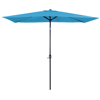 10 ft. Aluminum Rectanglar Market Patio Umbrella in Navy Blue/Red/Tan/Lake Blue/Gray