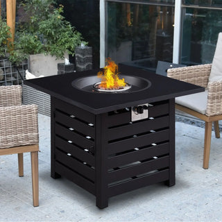 32-inch Square 50,000 BTU Auto-Ignition Propane Gas Fire Pit Table