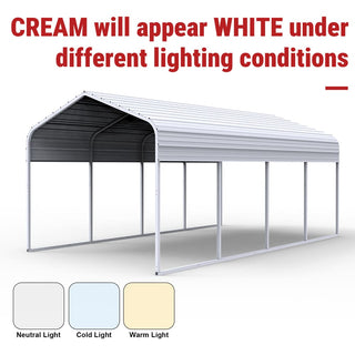 11ft x 20ft Metal Carport – Reinforced Steel Roof Outdoor Parking Shelter