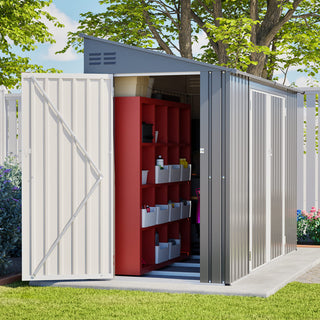 9X4 FT Outdoor Metal Storage Shed – Lockable, Heavy-Duty Garden Shed for Lawn Mower, Tools & Bikes, Weatherproof