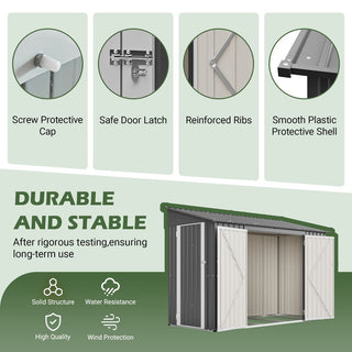 9X4 FT Outdoor Metal Storage Shed – Lockable, Heavy-Duty Garden Shed for Lawn Mower, Tools & Bikes, Weatherproof