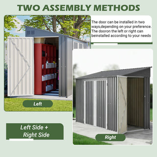 9X4 FT Outdoor Metal Storage Shed – Lockable, Heavy-Duty Garden Shed for Lawn Mower, Tools & Bikes, Weatherproof