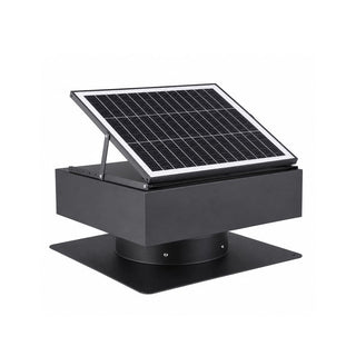 14-Inch Adjustable Solar Attic Exhaust Fan, 60W Dual-Power Ventilator with 2500m³/h Airflow, 3-Speed Remote & 25°C Auto Start