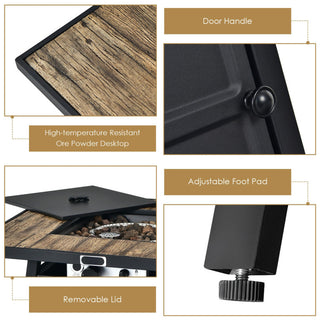 40,000 BTU 28 Inches Propane Gas Fire Pit Table With Cover