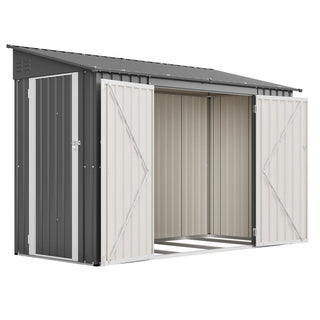 9X4 FT Outdoor Metal Storage Shed – Lockable, Heavy-Duty Garden Shed for Lawn Mower, Tools & Bikes, Weatherproof