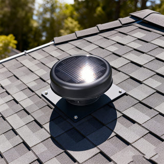 12-Inch Flush-Mount Round Solar Roof Vent Fan, 30W Dual-Power Attic Exhaust Fan with 1200 CFM, 3-Speed Remote & 25°C Auto Start