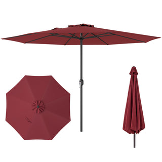 12 FT Patio Umbrella with Crank Handle & 8 Sturdy Ribs – Durable Outdoor Market Umbrella for Patio, Garden & Backyard