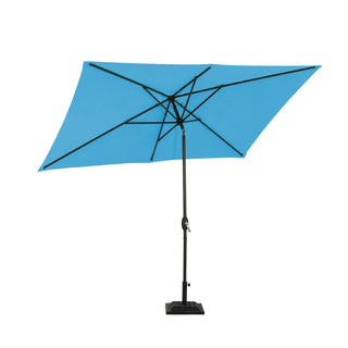 10 ft. Aluminum Rectanglar Market Patio Umbrella in Navy Blue/Red/Tan/Lake Blue/Gray