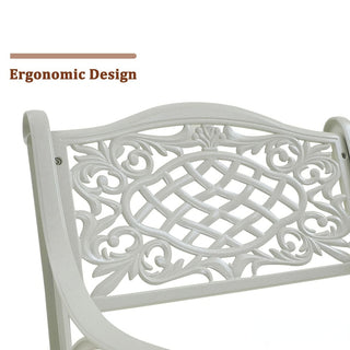 Set of 2 Vintage Cast Aluminum Outdoor Dining Chairs in Antique Bronze – Ergonomic Patio Chairs, Rust-Resistant, Weather-Resistant