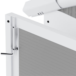 8X8 FT resin storage shed, high quality pp material, strong structure, waterproof, rust and UV proof, large storage space, 12mm thick pp board, HD window lighting