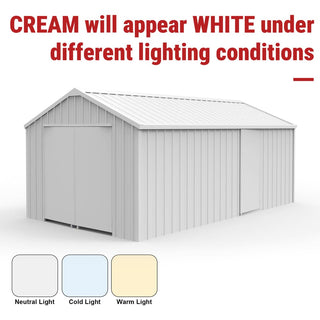 12ft x 20ft Single Garage Metal Shed – Double Door Heavy Duty Outdoor Storage Garage