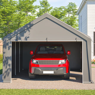 13x26 FT Heavy Duty Carport Canopy with 2 Roll-Up Doors, Side Door, Removable End Walls & Windows – Portable Garage Shelter for Outdoor Storage